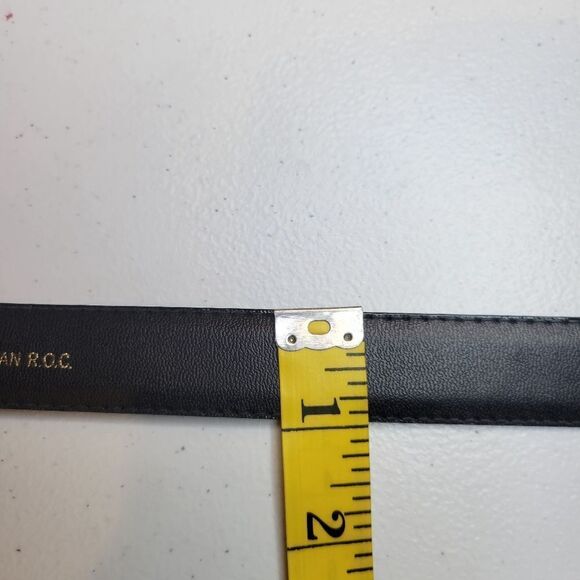 Leather Shop Black Snakeskin Snake Animal Print with Gold Toned Buckle - Picture 13 of 15